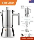 Diego Stovetop Espresso Maker Stainless Steel Italian Coffee Machine Maker 6C...