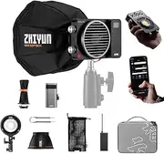 Zhiyun Molus X100 Pro 100W Led Video Studio Light 2700K~6500K w/Handle Battery, ZY to Bowens Mount Adapter,ZY Softbox, Bluetooth Mesh App Control for YouTube Live Streaming, Outdoor Video Shooting