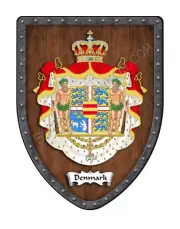 Denmark Coat of Arms Country Display Shield - Danish #SH503DGHG-Denmark