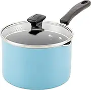 Farberware Cookstart DiamondMax Nonstick Saucepan with Straining Lid, Dishwasher Safe, 3 Quart, Aqua