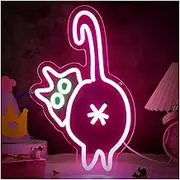 Sign Lamp Cat Neon Sign Dimmable Neon Lights For Bedroom Hotel Wedding Decor Aesthetics Draw 27x42cm