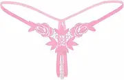 [Generic] Silky Lingerie for Women Underwear Knickers Lady Embroidery Panties V-String Lingerie G-String Sexy Wet Look Lingerie for Women Open Crotch