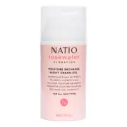 Rosewater Moisture Recharge Night Cream-Gel by Natio for Women - 2.7 oz Cream