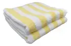 3 - Hotel & Spa Pool Beach Towels 100% Ring Spun Cotton Yellow/White Striped