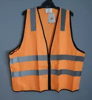 Hi-VIZ Mens VEHV006DN Orange High Visibility 3M Taped Safety Vest Size 6XL New