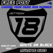Custom Motocross Number Plate Sticker Decal Vinyl Car MX Moto Bike BMX Ute Race