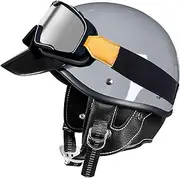 Motorcycle Helmet Open Face Helmet with Personalized Visor Removable and Washable Liner for Men Women Motorcycle Rider Cruiser Scooter DOT/ECE Approved