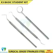 Examination Williams Probe Color Coded Explorer 23/17A Mirror Handle Kit 3 Pcs