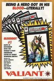 1992 Valiant Bloodshot Vintage Print Ad/Poster Barry Windsor-Smith Promo Art 90s