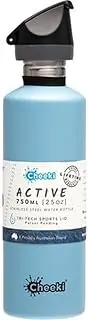 Cheeki Active Single Wall Stainless Steel Bottle, 750 ml Capacity, Surf