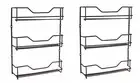 2 Pieces Wall Spice Rack 3 Tier Spices Jar Pantry Shelve Organiser Storage Black