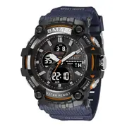 Sport Men Quartz Wrist Waterproof Dual Time Display Military Army Green 8079 Watch