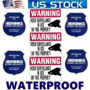 STICKERS FOR WINDOWS BRINKS SECURITY ALARM SYSTEM WARNING+3 CAMERAS IN USE