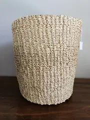 MWT NEW Waste Basket Storage Spa Towel Bath Pantry, Woven Abaca Natural, Beach