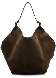 Khaite Lotus Medium Suede Tote - Chocolate One Size