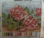 Printed needlepoint tapestry canvas only 7x9.5 Orchidea Roses
