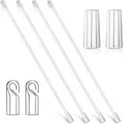 Yookeer 12 Inches Blind Wand Vertical Blinds Replacement Parts with Hook and Grip Clear Plastic Opener Long Window Stick Rod