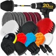 20Pack Drill Brush Attachments Set Black Scrub Pads & Sponge Power Scrubber New