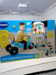 VTECH 3 IN 1 STEP UP AND ROLL MOTORBIKE BLUE