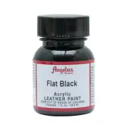 Angelus Acrylic paint FLAT BLACK - 29.5ml For Leather & Synthetic FREE POST