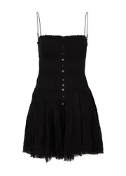 Free People Lausanne Cotton-gauze Mini Dress - Black - M M