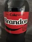 Share a Coke with Brandon 2025 Personalized Gift Coca~Cola Bottle 20oz Zero
