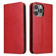 For iPhone 16 Pro Max Case Leather Flip Wallet Folio Cover Stand Red