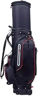 PP-Kic Padded Golf Bag with Wheels, 6-Way Organization, Adjustable Padded Shoulder Strap Handle, 9 Zippered Pockets and A Bag Cover to Protect Your Clubs, Perfect for The Driving Range