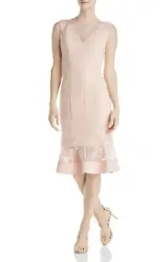 aidan mattox dress 6 Scuba-Crepe Illusion Dress - Blush