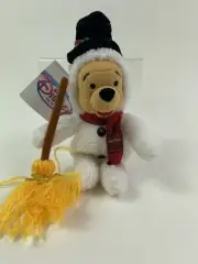 Disney Store Snowman Pooh 8” Mini Bean Bag Plush New With Tags