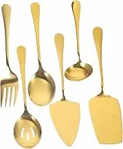 CATIEBYE 12 Stainless Steel Serving Utensils Set Cake Knife Fork Spoon Tableware for Buffet BBQ
