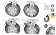 Rubber Caster Wheels Heavy Duty Anti-Skid Swivel Casters 1653Lbs Silent 6 Inch