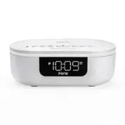 iHOME UV-C White Sanitizer Dual Alarm Clock w/Bluetooth Speaker & USB Charging