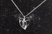 Genuine campo del cielo iron meteorite heart pendant - solid silver necklace