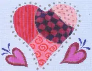 Patch Heart 1 Valentine Hand Painted Needlepoint Canvas