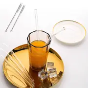8Pcs Glass Straw Reusable - Transparent