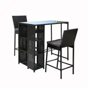 Bar Outdoor Table Stools Furniture Dining Chairs Patio Set - 3pcs