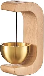 Wooden C Shaped Wind Chime，Suction Door Type Solid Wooden Wind Chime, Shopkeepers Bell for Door Opening, Magnetic Doorbell, Cute Decorative Doorbell for, and Restaurant (Light Color)