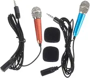 HONITANO 2pcs Mini Microphones Portable Vocal Recording Tool for Phone Lightweight Compact Microphone for Podcasting Singing Interviewing and Video Blogging