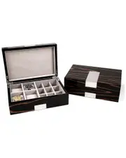 Bey-Berk 4-Watch & Cufflink Valet Box