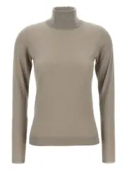 [Brunello Cucinelli] Brunello Cucinelli-Maglione Leggero A Collo Alto In Cashmere E Seta Sparkling-Donna M