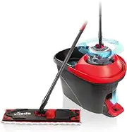 Vileda Ultramax Turbo 2-in-1 Floor Mop Complete Set, Mop with Telescopic Handle, Microfibre Cover and Bucket with Power Spinner, for All Hard Floors, Handle Length 75-130 cm, Eco Packaging