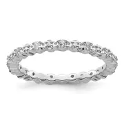 Sterling Silver Stackable Expressions White Topaz u0026 Diamond Ring