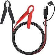 ECSiNG SAE Connector to Battery Alligator Clip Extension Cable 16AWG DC 12V SAE Quick Release Adapter to Alligator Clips Quick Disconnect Cable for Solar Panels 1m