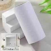 10 M White Wood Grain Wallpaper Border,Mirror Frame Peel and Stick,Removable PVC Waterproof Border Wall Decor for Bedrooms,Kitchens,Bathrooms,Tiles(32.8 Ft by 3.94 Inches)