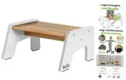 Wooden Step Stool for Toddlers | Kids Step Stool for Bathroom 1-Step 2 - White