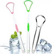 2025 New Tongue Scraper, 3PCS Tongue Cleaner, Oral Scrapers, Premium Sweeper Sets, Bad Breath Cure Tools, Effective Kits,Soft Silicon Stainless Steel