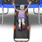 Trampoline Slide With Handles - 20"x60" Ladder Attachment, Easy to Install, Sturdy Bounce Ramp for Kids to Climb Up & Slide Down