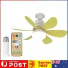 Ceiling Fan LED Lamp E27 Socket Fan Light Remote 52cm (Yellow Milky Shell) AU