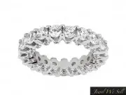 3.05Ct Round Diamond Shared Prong Accent Eternity Ring Band 14k White Gold GH I1